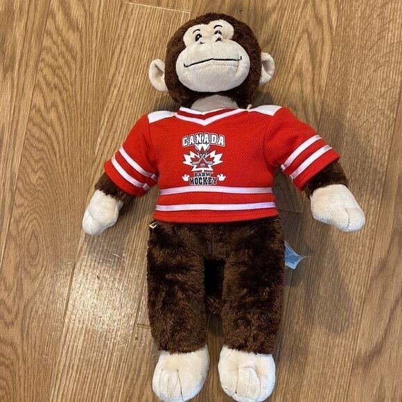 Build A Bear Canada Babw Hockey Monkey Stuffed Bear 18” - Picture 2 of 9